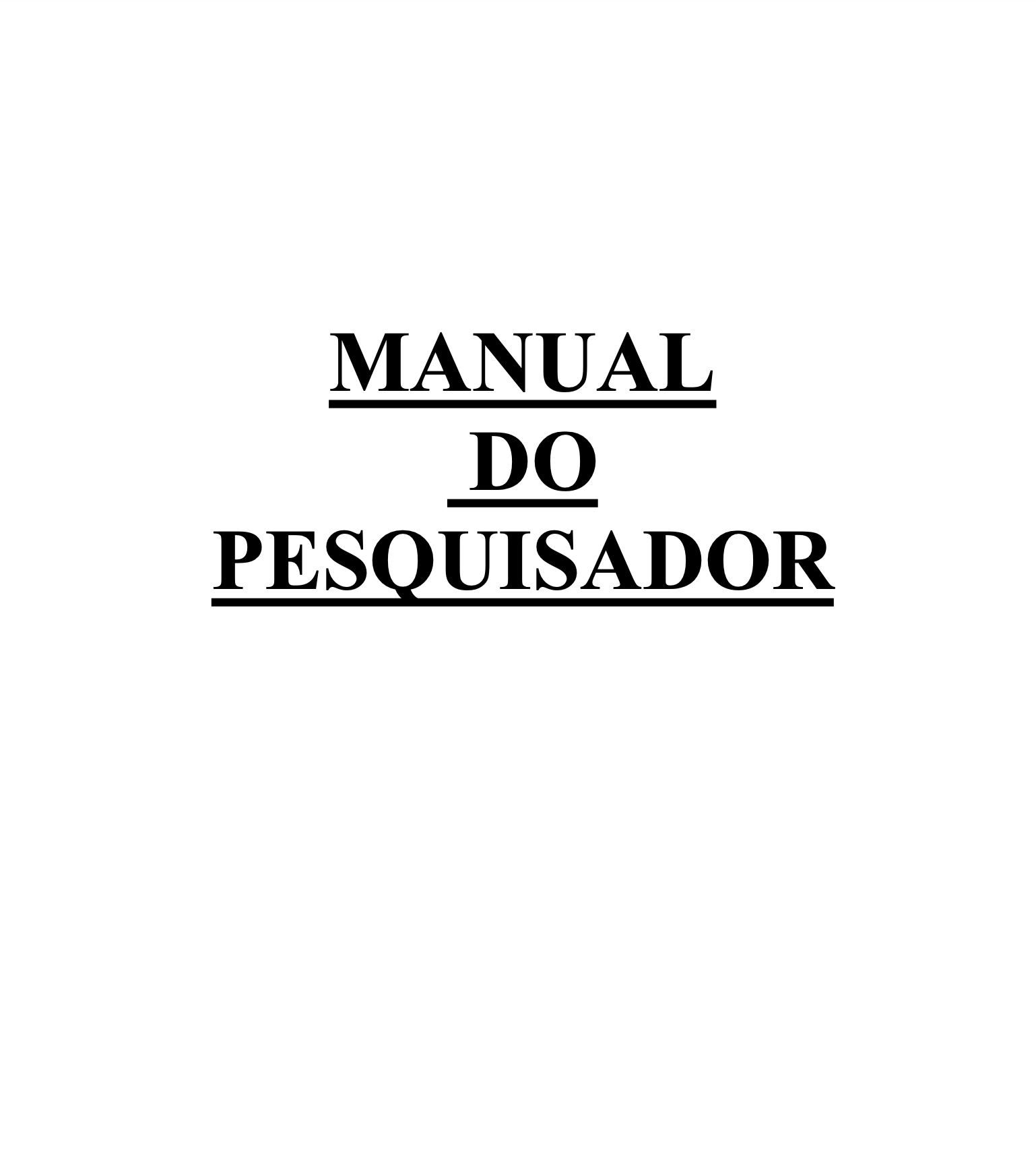 Manual do pesquisador