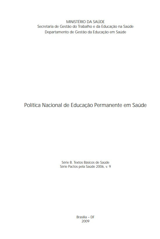 Política nacional de educação permanente em saúde